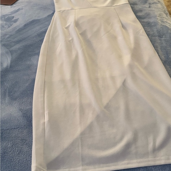 PrettyGarden Cream Asymmetrical Wrap Pencil Skirt Women’s Small NWT Midi - Picture 6 of 12